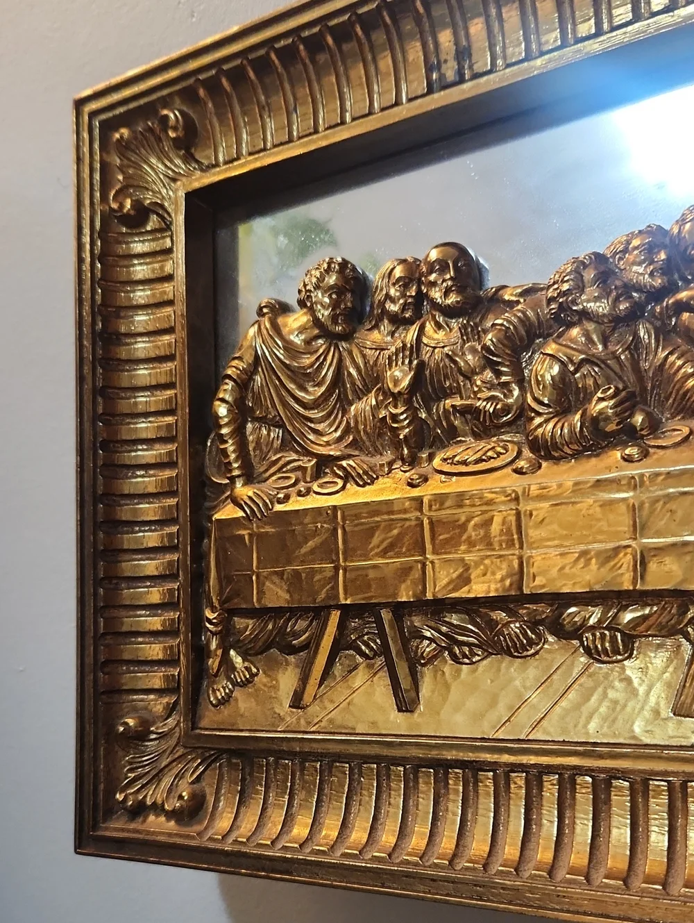 Homeco Vintage Gold Last Supper Wall Plaque Jesus & His Disciples Apostles